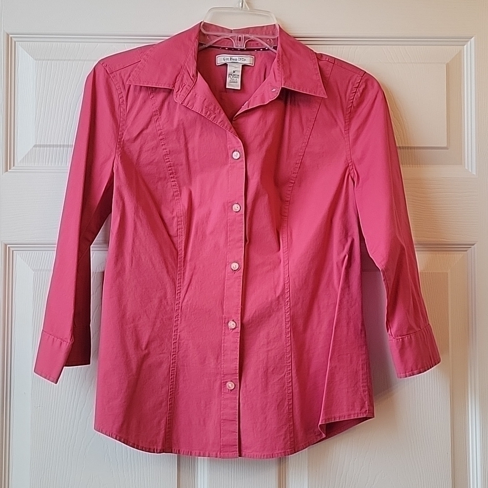 GH Bass and Co Blouse Medium Cotton Spandex